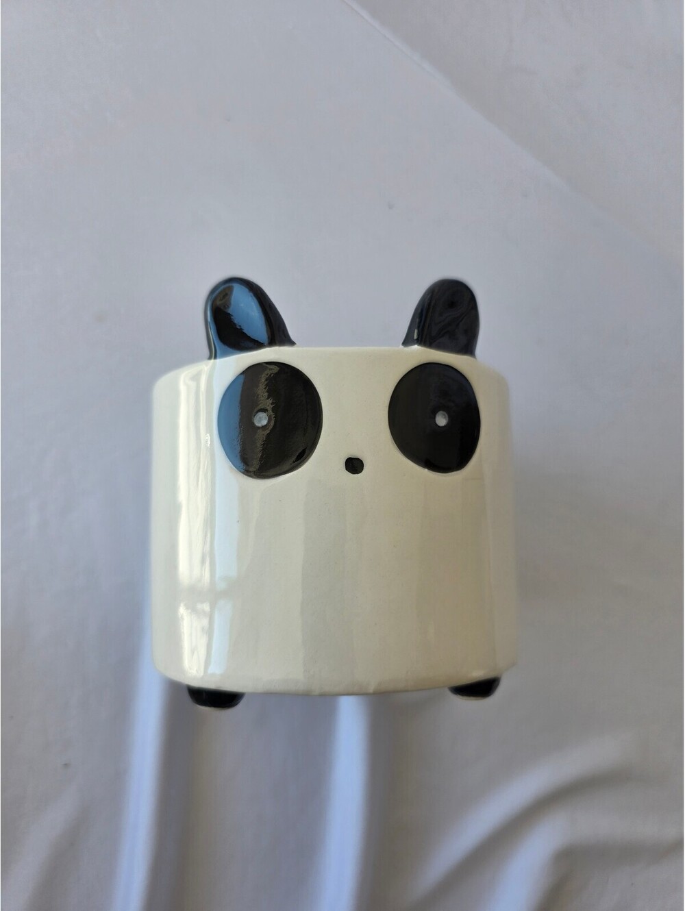 Cute Panda Ceramic Flower Pot with Drainage Hole